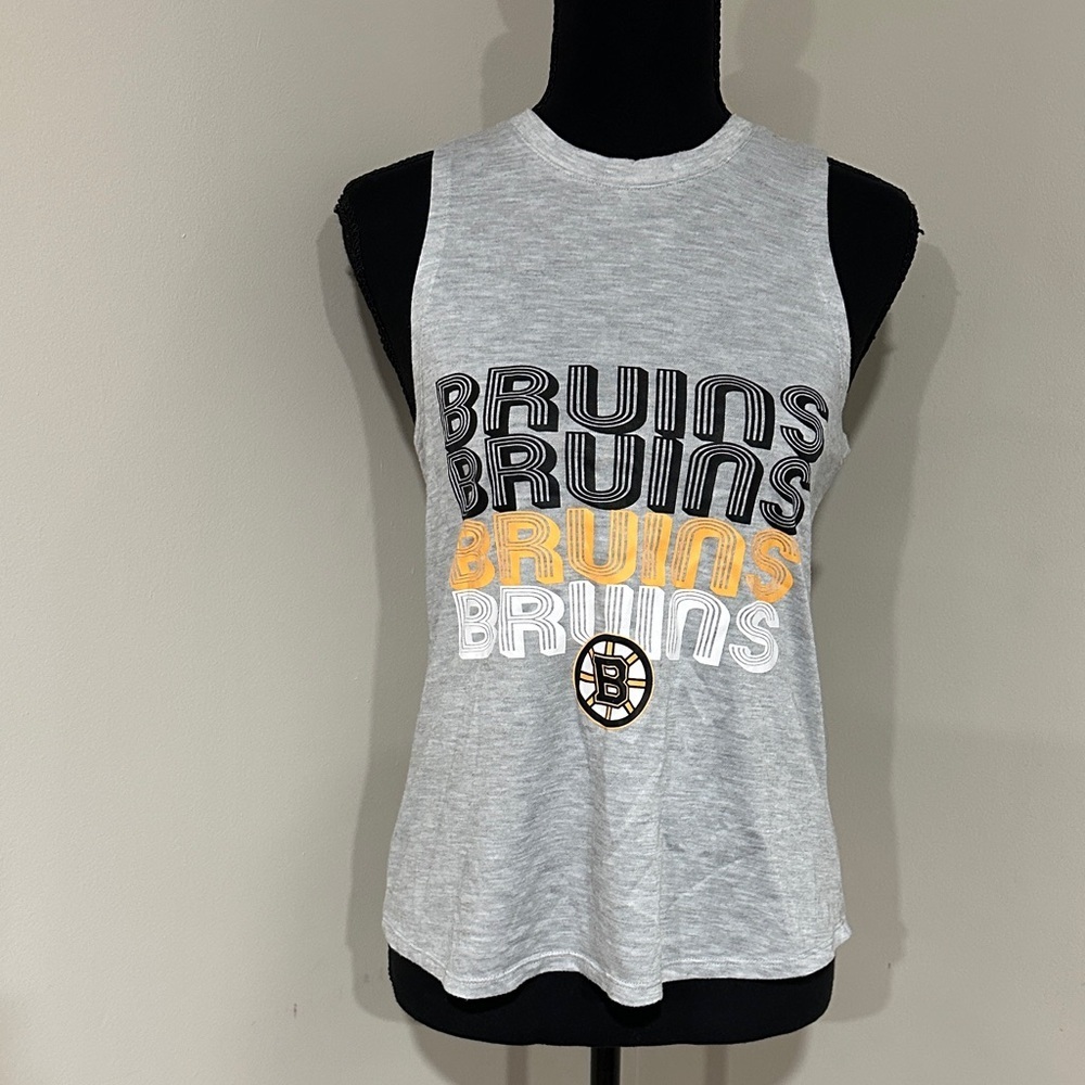 *CONCEPTS SPORT* Gray x Yellow Boston Bruins Graphic Tank Top Size Small